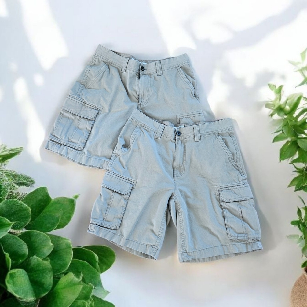 Amazon Essentials 2 Pair Men's Cargo Shorts - Khaki